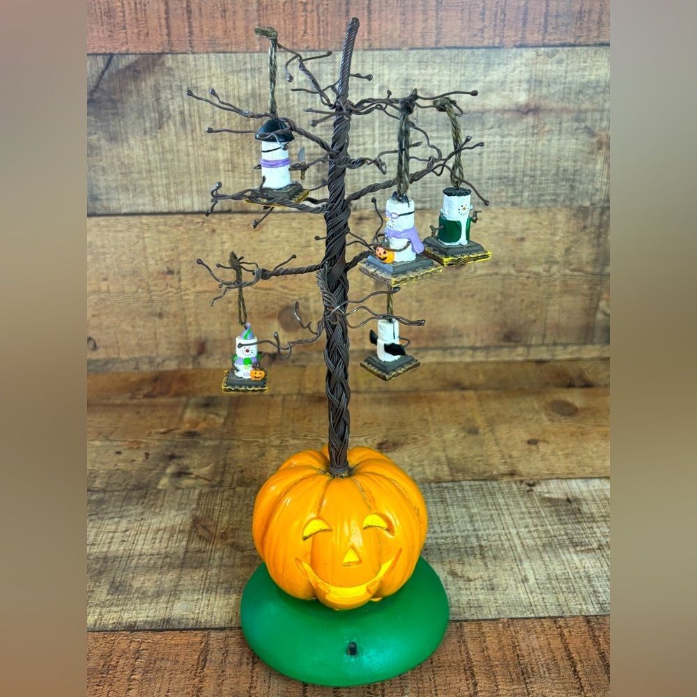 S'mores Halloween Pumpkin Tree 5 Miniature Ornaments JC Penney **Sound Works!